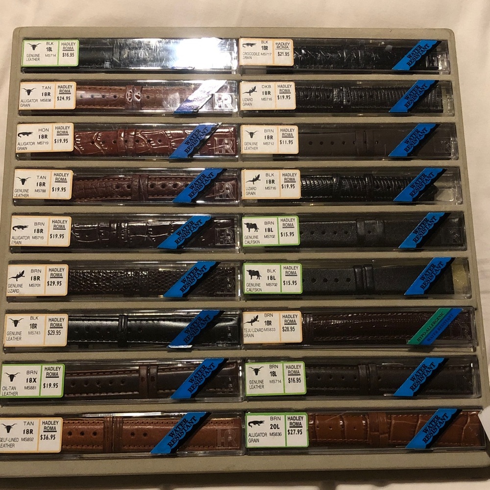 Brown and Black Leather Watch Straps - Classic Replacement Bands